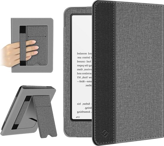 Kindle Paperwhite Cover - E-reader Case - Bescherming en Lezen - Ingebouwde Standaard - 7 inch - Grijs