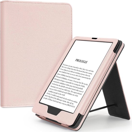 Kindle Paperwhite Hoes - E-reader Cover - Bescherming Onderweg - Met Polsband Stand Kaartsleuf - 7/6.8 Inch - Roze