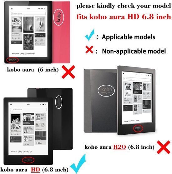Kobo Aura HD hoes - Ultra-dun PU leer - Zwart - Bescherming en stijl - ShopVlot