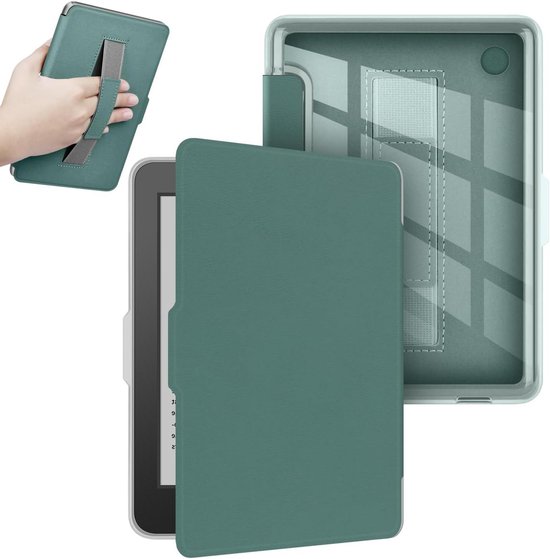 Kobo Clara BW Hoes - E-reader Cover - Bescherming E-reader - Handriem en Auto Wake/Sleep - 6 inch - Donkergroen