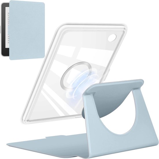 Kobo Clara BW Hoes - E-reader Cover - Lezen Beschermen - 360 Graden Rotatie - 6 Inch - Lichtblauw