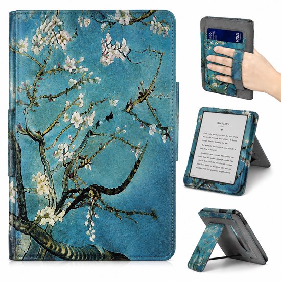 Kobo Clara BW Hoesje - E-reader Hoes met Sleepcover en Standfunctie - Beschermhoes met Magnetische Sluiting en Handriem