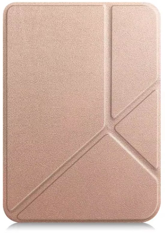 Kobo Clara BW Hoesje - Stijlvolle Trifold Bookcase Cover in Rosé Goud