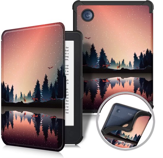 Kobo Clara Colour / BW Hoes voor eReader - Basic SleepCover - Dennenbos - Slaapfunctie
