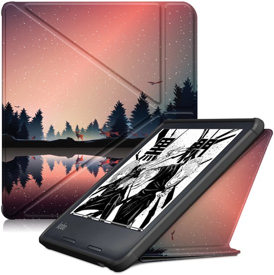 Kobo Libra Colour Hoes voor eReader - Basic SleepCover - Dennenbos - Slaapfunctie