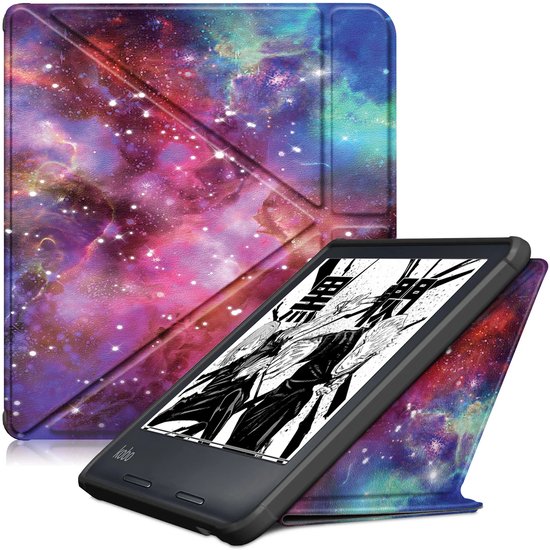 Kobo Libra Colour Hoes voor eReader - Basic SleepCover - Sterrenhemel - Slaapfunctie