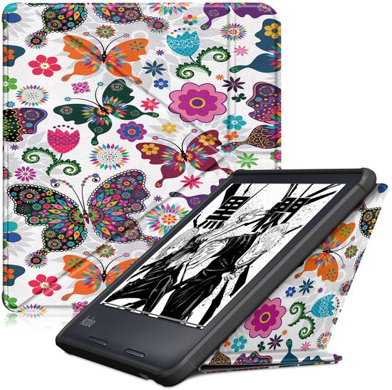 Kobo Libra Colour Hoes voor eReader - Basic SleepCover - Vlinder - Slaapfunctie