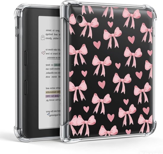 Kobo Libra Colour Hoesje - E-reader Cover - Bescherming E-reader - Verstevigde Hoeken - 7 inch - Waterverf Strik