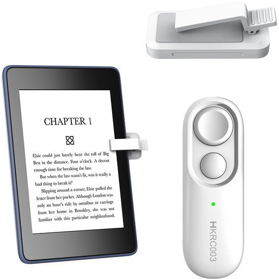 Kobo Remote - Afstandsbediening voor het omslaan van pagina's - Camerabediening - Draadloze Afstandsbediening voor E-readers & Camera - Geschikt voor Kindle Paperwhite, Oasis & Kobo - Wit van Merkloos