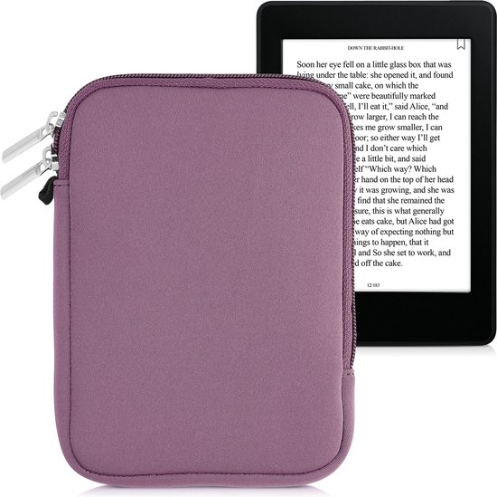kwmobile beschermhoes voor eReader - neopreen beschermhoes lavendel - 17 x 12 x 2 cm binnenafmetingen