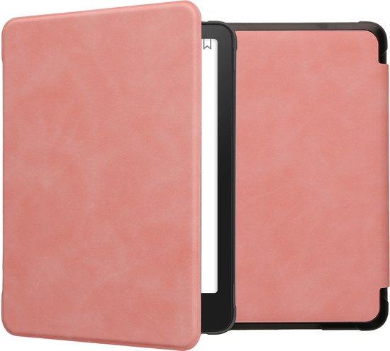 kwmobile Case Compatible with Amazon Kindle Paperwhite (2024)/Colorsoft - PU Nubuck Leather Protective e-Reader Flip Case Cover - Dusty Pink