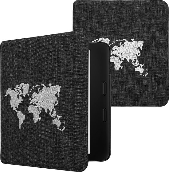 kwmobile Cover geschikt voor Kobo Libra 2 - Vilten ereader hoes - Beschermende e-Reader Case - in wit / donkergrijs van Merkloos