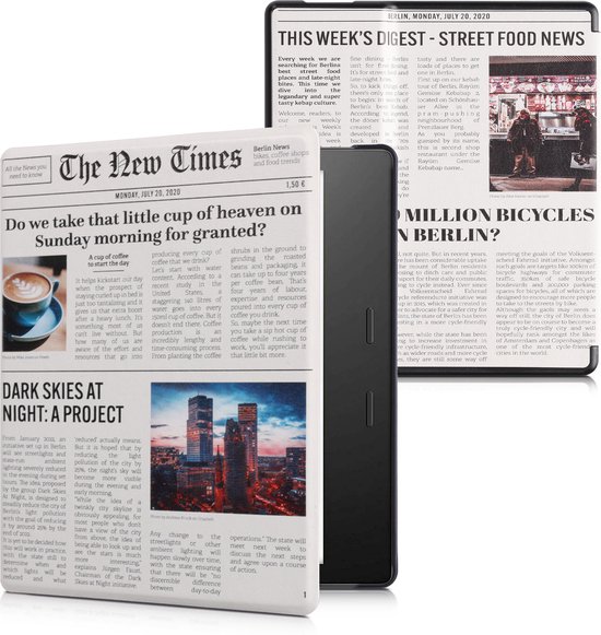 kwmobile e-reader hoesje geschikt voor Amazon Kindle Oasis 10. Generation hoes - E reader flip case met magnetische sluiting - Ereader cover - design in meerkleurig / zwart / zand van Merkloos