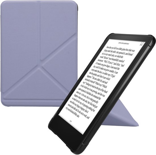 kwmobile e-reader hoesje geschikt voor Amazon Kindle Paperwhite (2024)/Colorsoft hoes - Ereader flip case met standaard - E reader cover van kunstleer - In lavendel