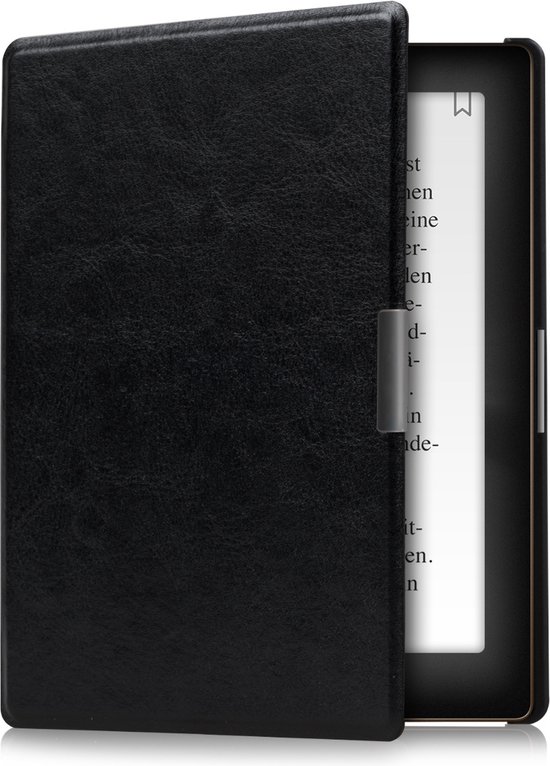 kwmobile e-reader hoesje geschikt voor Kobo Aura Edition 1 hoes - E reader flip case met magnetische sluiting - Ereader cover in zwart van Merkloos