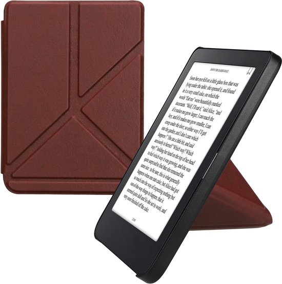 kwmobile e-reader hoesje geschikt voor Kobo Clara 2E hoes - Ereader flip case met standaard - E reader cover van kunstleer - In braam van Merkloos