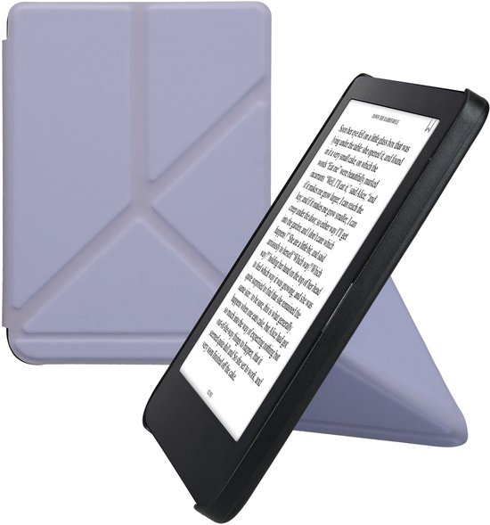 kwmobile e-reader hoesje geschikt voor Kobo Clara 2E hoes - Ereader flip case met standaard - E reader cover van kunstleer - In lavendel van Merkloos