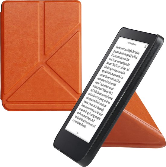 kwmobile e-reader hoesje geschikt voor Kobo Clara 2E hoes - Ereader flip case met standaard - E reader cover van kunstleer - In oranje van Merkloos