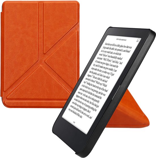 kwmobile e-reader hoesje geschikt voor Kobo Clara 2E hoes - Ereader flip case met standaard - E reader cover van kunstleer - In oranje