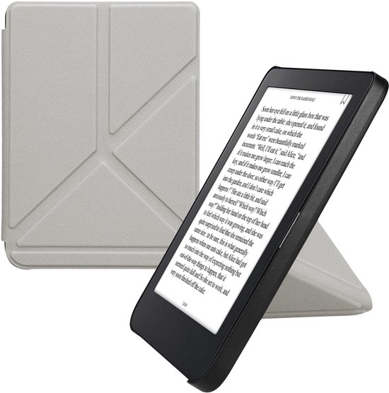 kwmobile e-reader hoesje geschikt voor Kobo Clara 2E hoes - Ereader flip case met standaard - E reader cover van kunstleer - In zilver van Merkloos