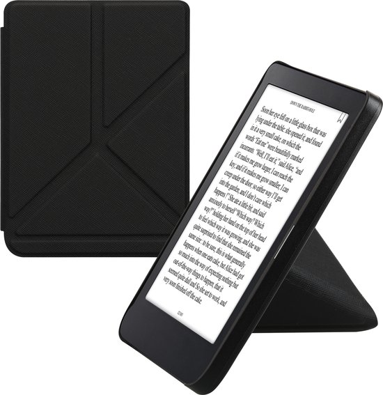 kwmobile e-reader hoesje geschikt voor Kobo Clara 2E hoes - Ereader flip case met standaard - E reader cover van kunstleer - In zwart van Merkloos