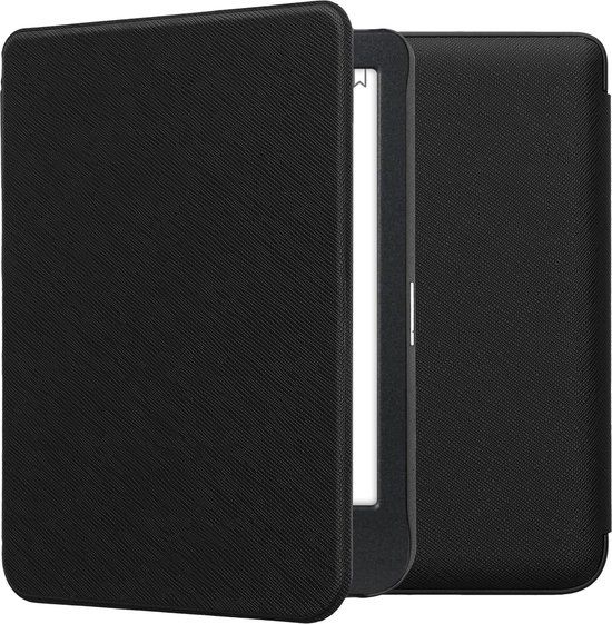 kwmobile e-reader hoesje geschikt voor Kobo Clara BW / Colour hoes - E reader flip case met magnetische sluiting - Ereader cover in zwart van Merkloos
