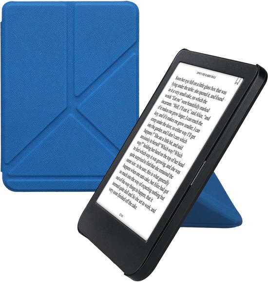 kwmobile e-reader hoesje geschikt voor Kobo Clara BW / Colour hoes - Ereader flip case met standaard - E reader cover van kunstleer - In blauw van Merkloos