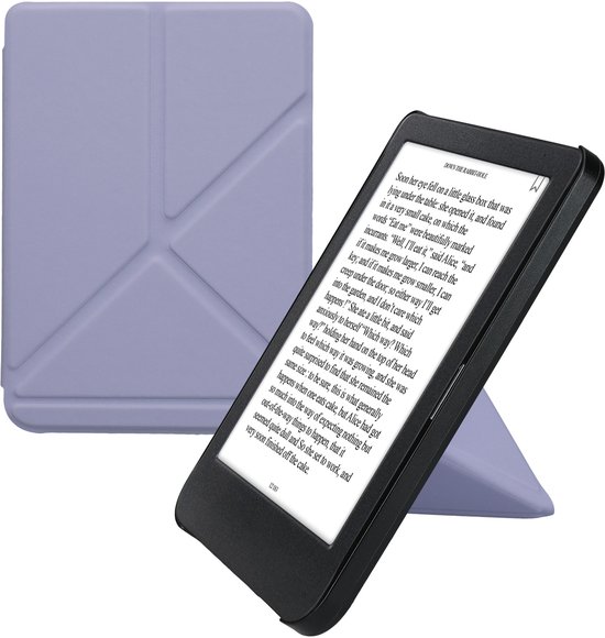 kwmobile e-reader hoesje geschikt voor Kobo Clara BW / Colour hoes - Ereader flip case met standaard - E reader cover van kunstleer - In lavendel van Merkloos