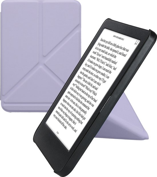kwmobile e-reader hoesje geschikt voor Kobo Clara BW / Colour hoes - Ereader flip case met standaard - E reader cover van kunstleer - In lavendel
