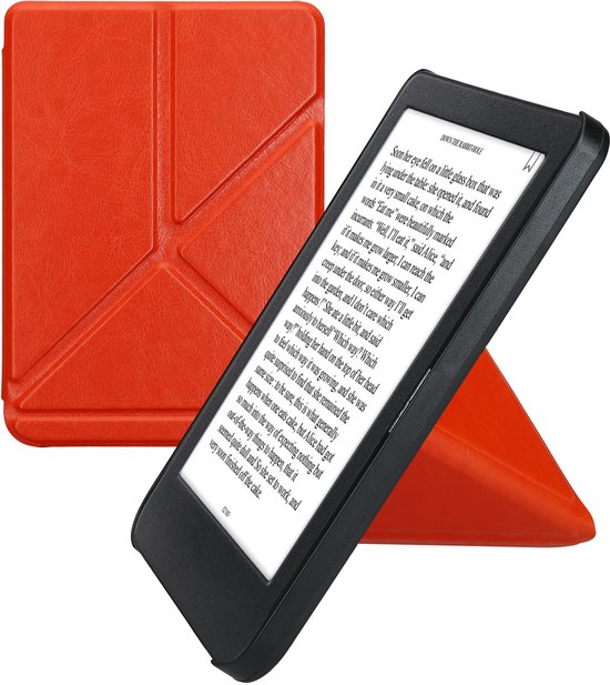 kwmobile e-reader hoesje geschikt voor Kobo Clara BW / Colour hoes - Ereader flip case met standaard - E reader cover van kunstleer - In oranje van Merkloos