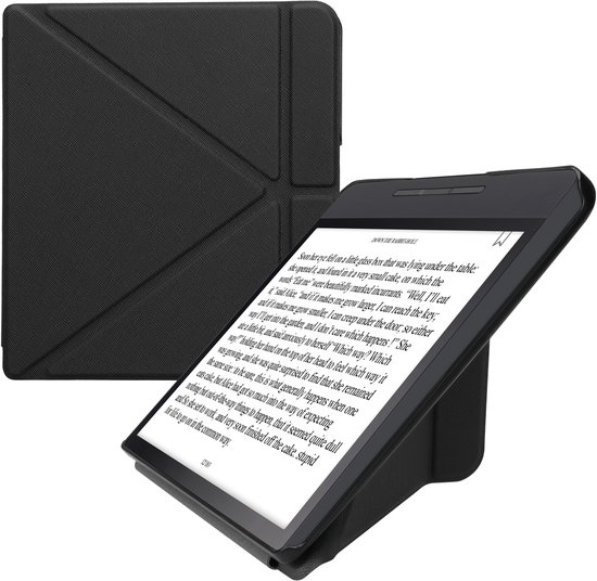 kwmobile e-reader hoesje geschikt voor Kobo Forma hoes - Ereader flip case met standaard - E reader cover van kunstleer - In zwart van Merkloos