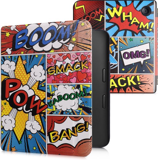 kwmobile e-reader hoesje geschikt voor Kobo Libra 2 hoes - E reader flip case met magnetische sluiting - Ereader cover - Stripboek design in meerkleurig