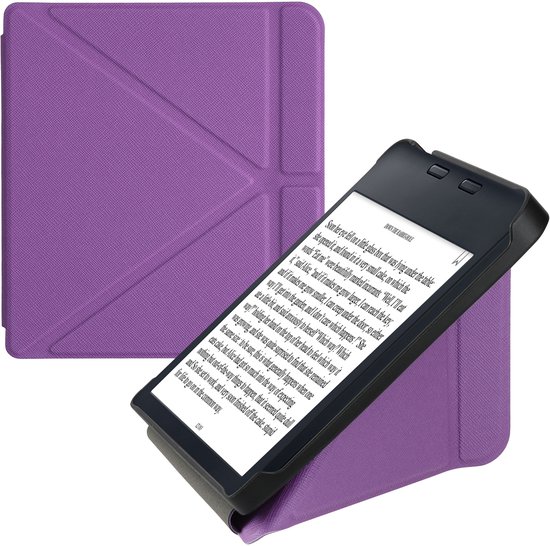 kwmobile e-reader hoesje geschikt voor Kobo Libra 2 hoes - Ereader flip case met standaard - E reader cover van kunstleer - In paars van Merkloos