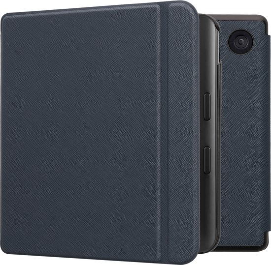 kwmobile e-reader hoesje geschikt voor Kobo Libra Colour hoes - E reader flip case met magnetische sluiting - Ereader cover in donkerblauw van Merkloos