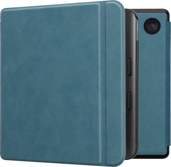 kwmobile e-reader hoesje geschikt voor Kobo Libra Colour hoes - E reader flip case met magnetische sluiting - Ereader cover in petrol van Merkloos