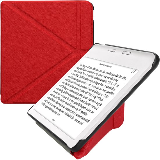 kwmobile e-reader hoesje geschikt voor Kobo Libra Colour hoes - Ereader flip case met standaard - E reader cover van kunstleer - In donkerrood