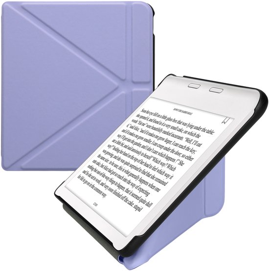 kwmobile e-reader hoesje geschikt voor Kobo Libra Colour hoes - Ereader flip case met standaard - E reader cover van kunstleer - In lavendel van Merkloos
