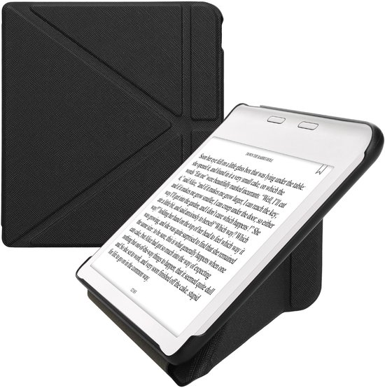 kwmobile e-reader hoesje geschikt voor Kobo Libra Colour hoes - Ereader flip case met standaard - E reader cover van kunstleer - In zwart