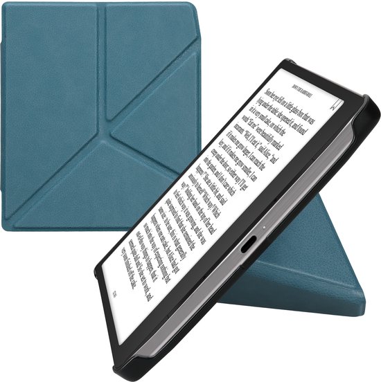 kwmobile e-reader hoesje geschikt voor Pocketbook Era / Era Color hoes - Ereader flip case met standaard - E reader cover van kunstleer - In petrol