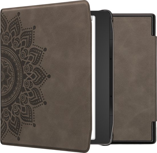 kwmobile e-reader hoesje geschikt voor Pocketbook Era / Era Color hoes - Ereader flip case met standaard - Kunstleren e reader cover - Opkomende Zon design in grijs van Merkloos