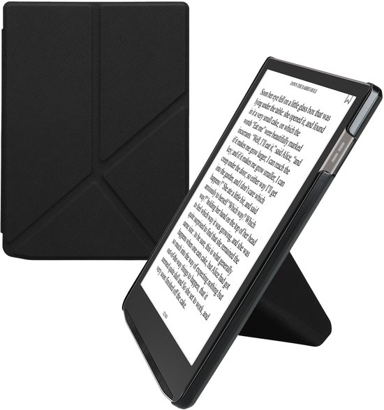 kwmobile e-reader hoesje geschikt voor Pocketbook InkPad 4 / Color 3 / Color 2 / Vivlio InkPad 4 / InkPad Color 3 hoes - Ereader flip case met standaard - E reader cover van kunstleer - In zwart van Merkloos