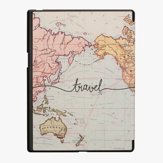 kwmobile e-reader hoesje geschikt voor Pocketbook InkPad One hoes - Ereader flip case met standaard - E reader cover van kunstleer - In zwart / meerkleurig