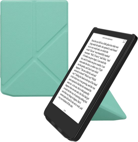 kwmobile e-reader hoesje geschikt voor Pocketbook Verse / Verse Lite / Verse Pro / Color / Vivlio Light/Light HD hoes - Ereader flip case met standaard - E reader cover van kunstleer - In mintgroen van Merkloos