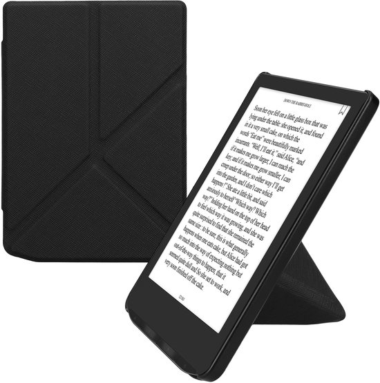 kwmobile e-reader hoesje geschikt voor Pocketbook Verse/Verse Lite/Pro/Color/Vivlio Light HD hoes - Ereader flip case met standaard - E reader cover van kunstleer - In zwart