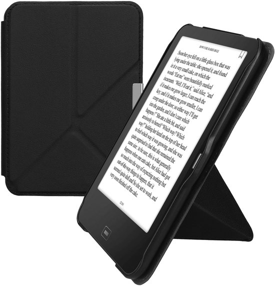 kwmobile e-reader hoesje geschikt voor Tolino Vision 1 / 2 / 3 / 4 HD hoes - Ereader flip case met standaard - E reader cover van kunstleer - In zwart van Merkloos