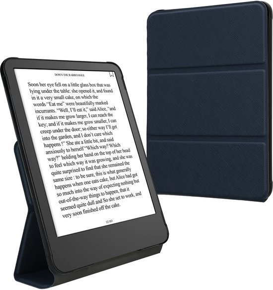 kwmobile E-readerhoesje voor Amazon Kindle Paperwhite (2024)/Colorsoft cover - E-reader Hoes met standaard - Van Kunstleer in donkerblauw