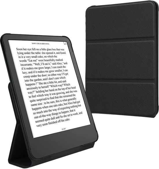 kwmobile E-readerhoesje voor Amazon Kindle Paperwhite (2024)/Colorsoft cover - E-reader Hoes met standaard - Van Kunstleer in zwart