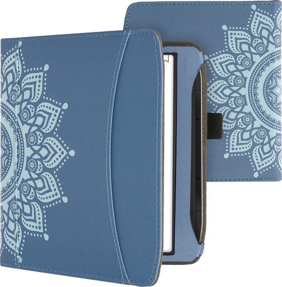 kwmobile flip cover geschikt voor Pocketbook Era / Era Color - Hoes met handgreep en voorvak voor e-reader - Book case in blauw - Opkomende Zon design van Merkloos