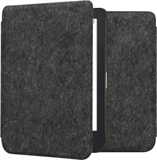 kwmobile hoes geschikt voor Kobo Clara 2E - e-reader beschermhoes van vilt - donkergrijs
