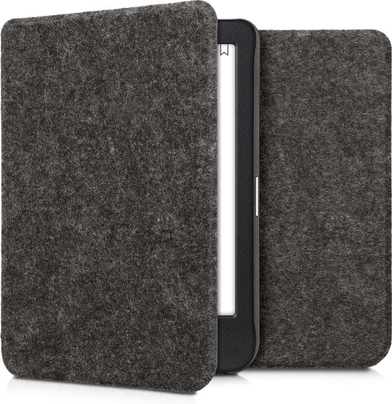 kwmobile hoes geschikt voor Kobo Clara BW / Colour - e-reader beschermhoes van vilt - donkergrijs